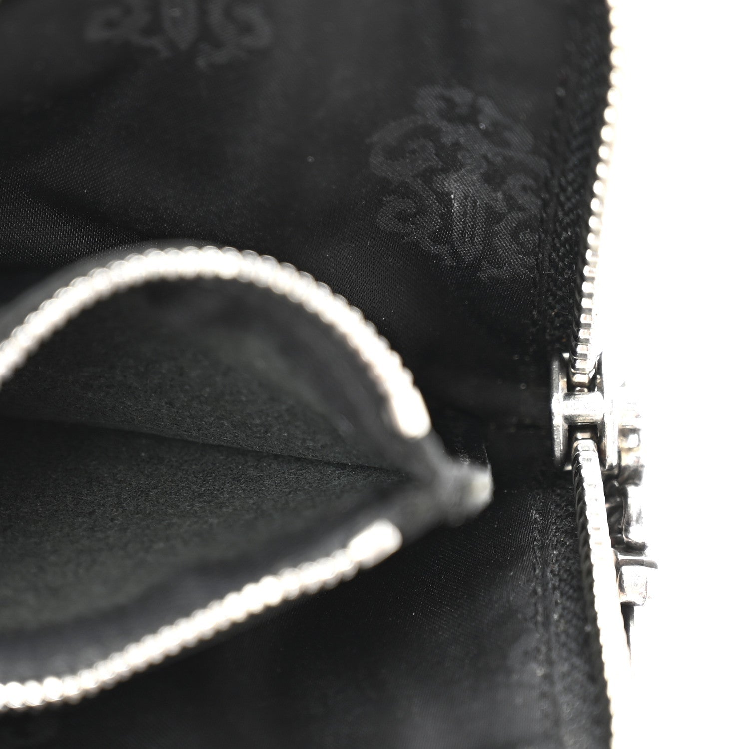 Chrome Hearts Lambskin Cross Patch Zip Card Holder Wallet Black 5 of 8
