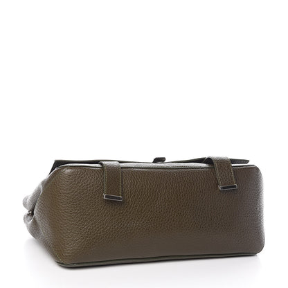 Proenza Schouler Pebbled Calfskin Double Sided PS Courier Bag Dark Moss 4 of 10