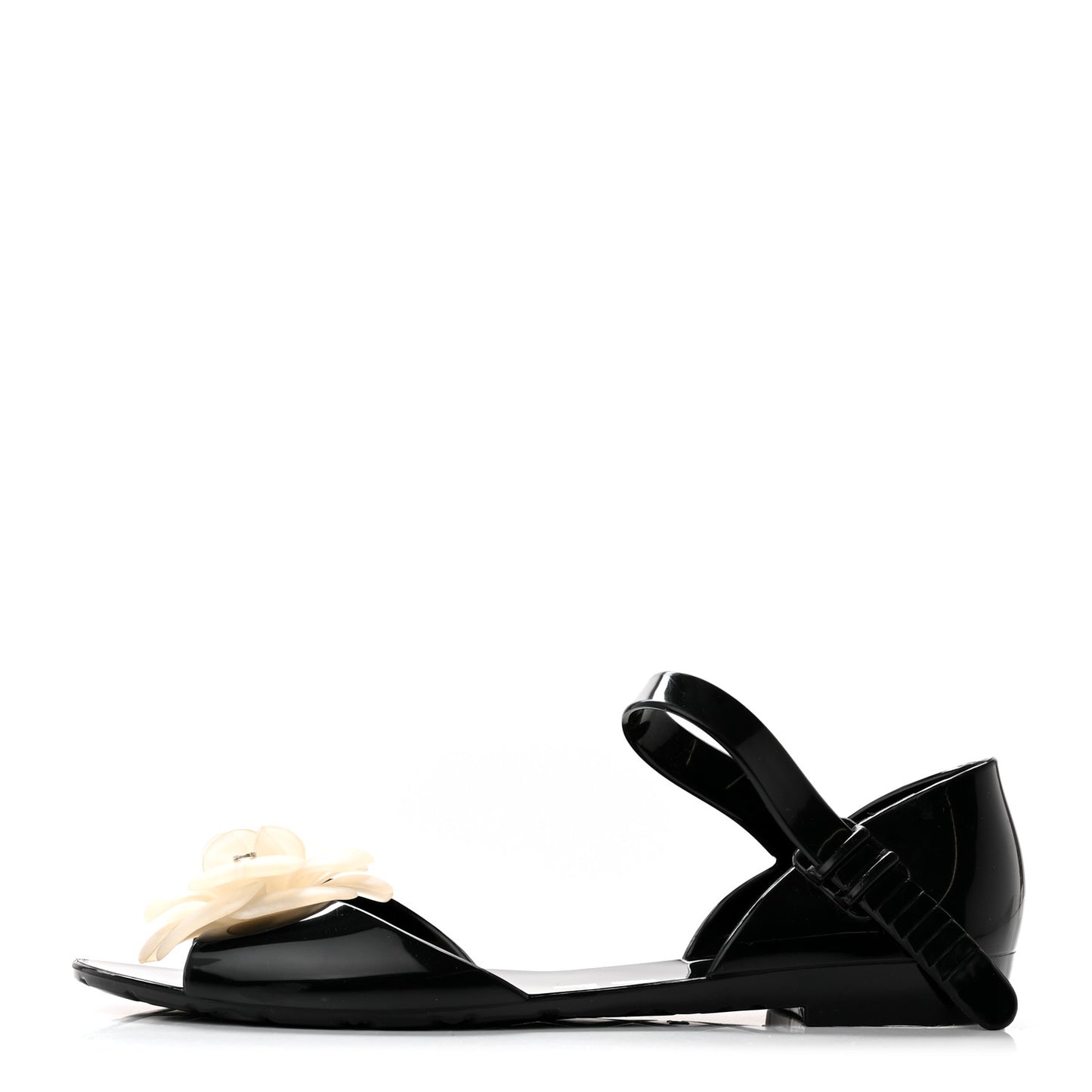 Jelly Camellia Sandals 37 Black Ivory