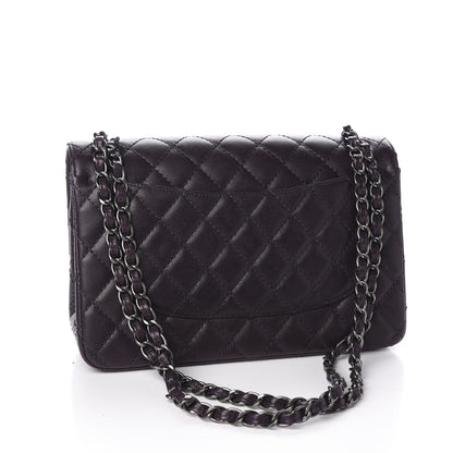 Chanel Caviar Quilted Jumbo Double Flap Dark Purple 2 of 10