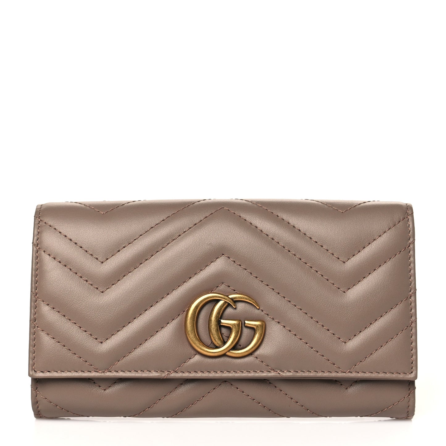 Calfskin Matelasse GG Marmont Continental Wallet Porcelain Rose