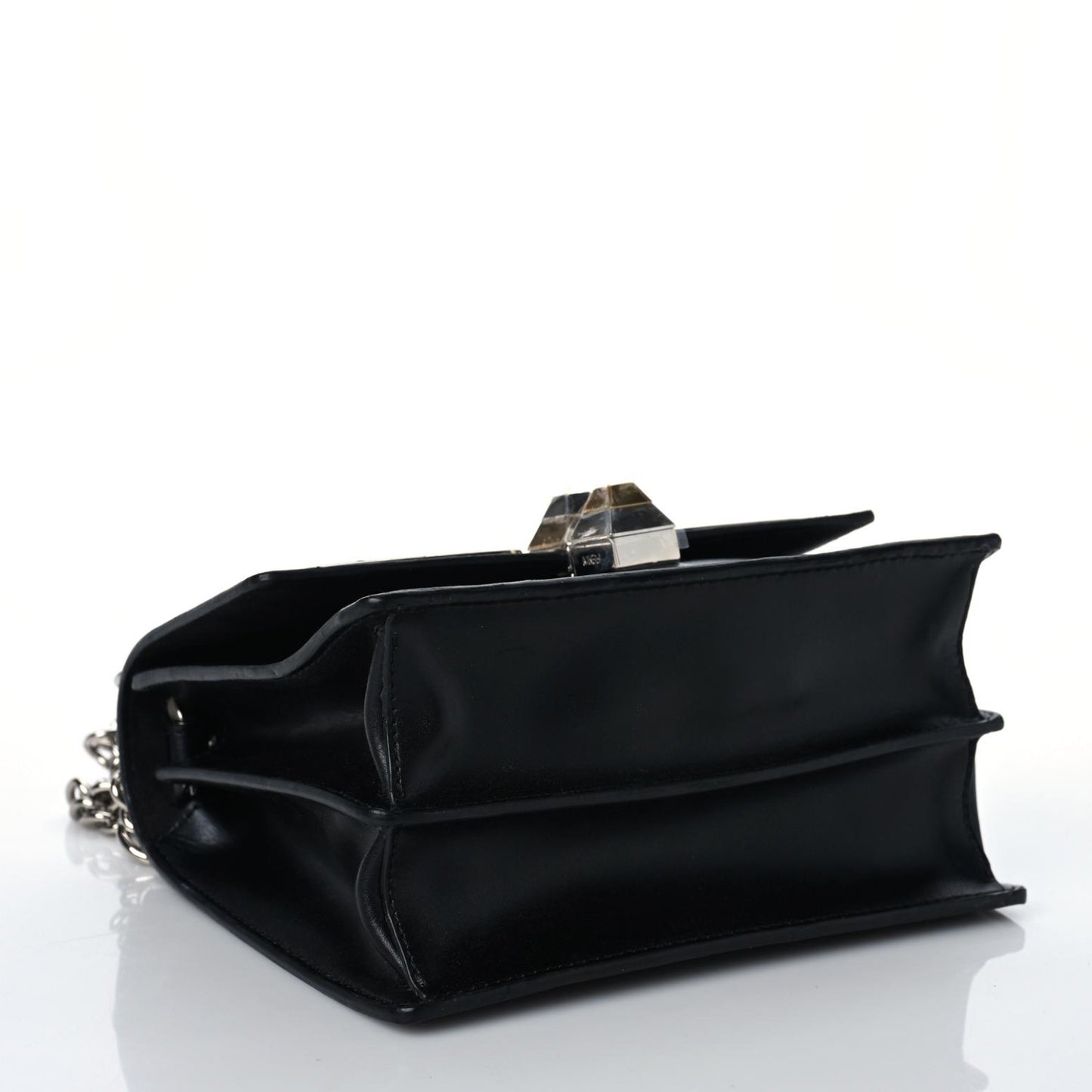 Vitello Liberty Lucido Metal Monster Eyes Studded Small Kan I Shoulder Bag Black