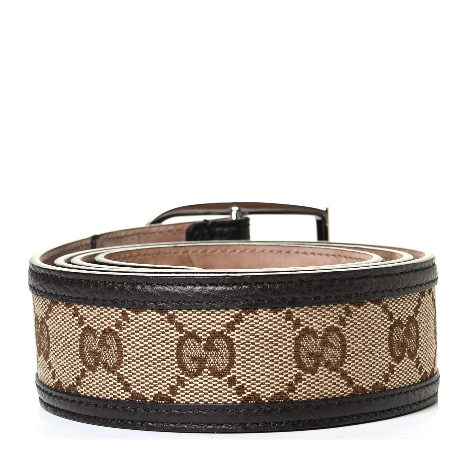 Gucci Monogram Dollar Calfskin 40mm Belt 90 36 Beige Ebony Testa di Moro 2 of 5