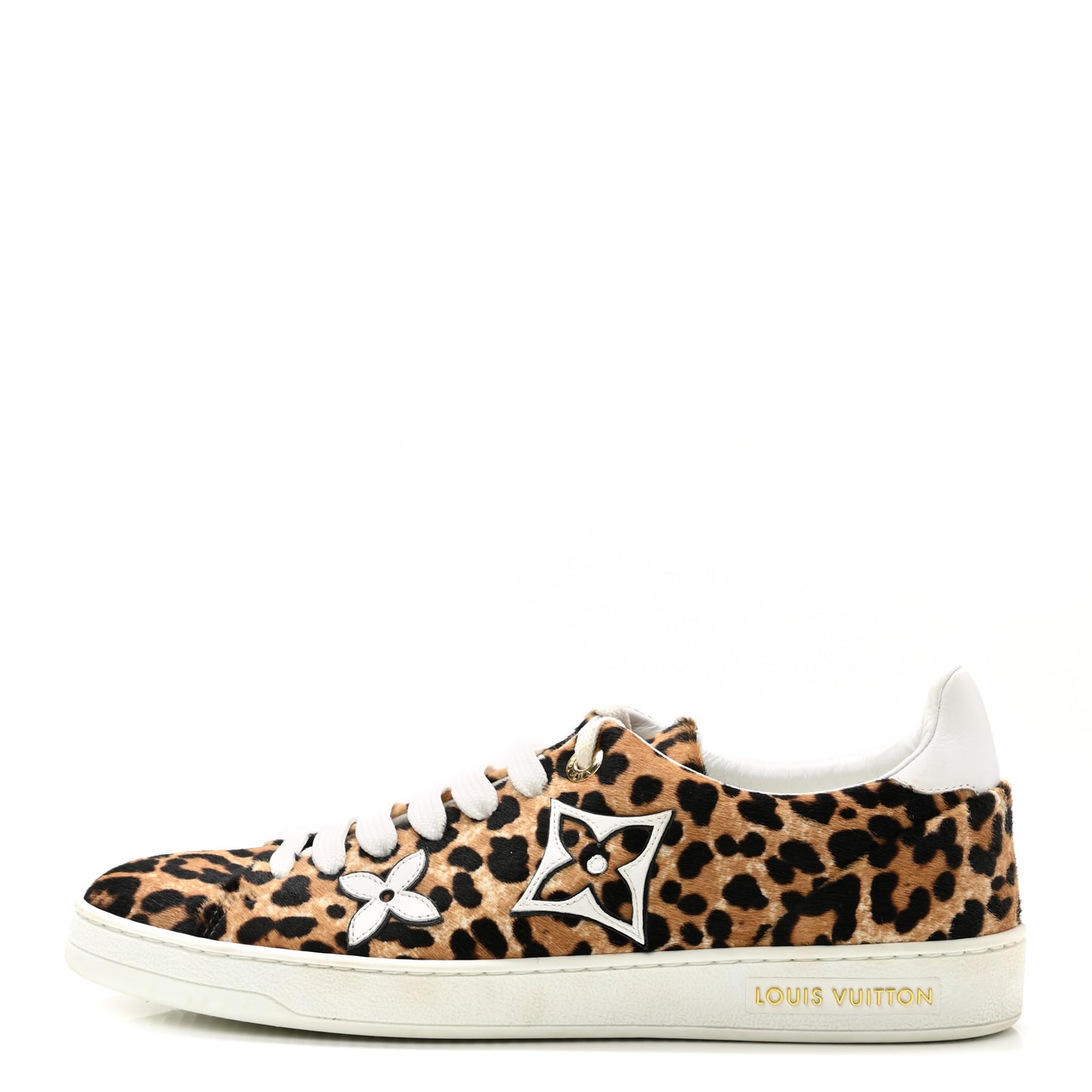 Calfskin Pony Hair Leopard Monogram Frontrow Sneakers 38