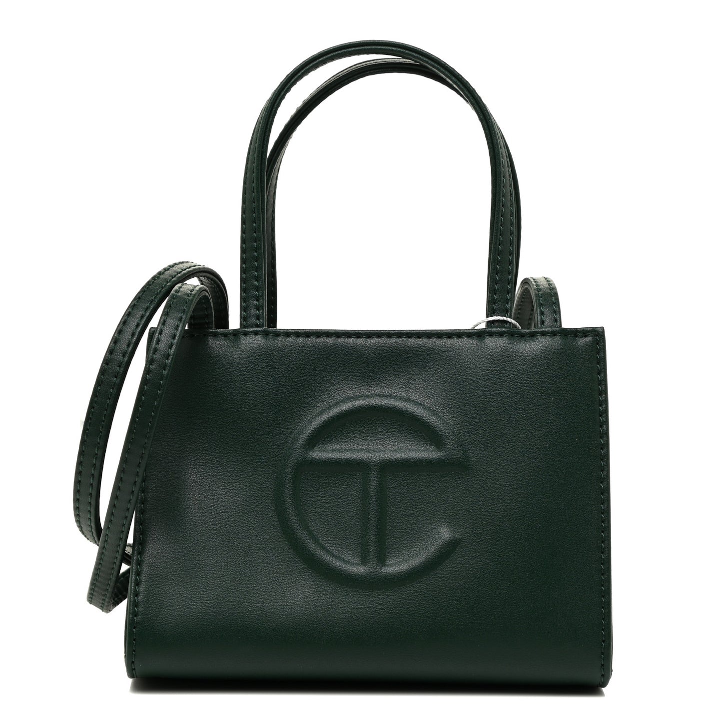 Vegan Leather Small Shopping Bag Dark Olive