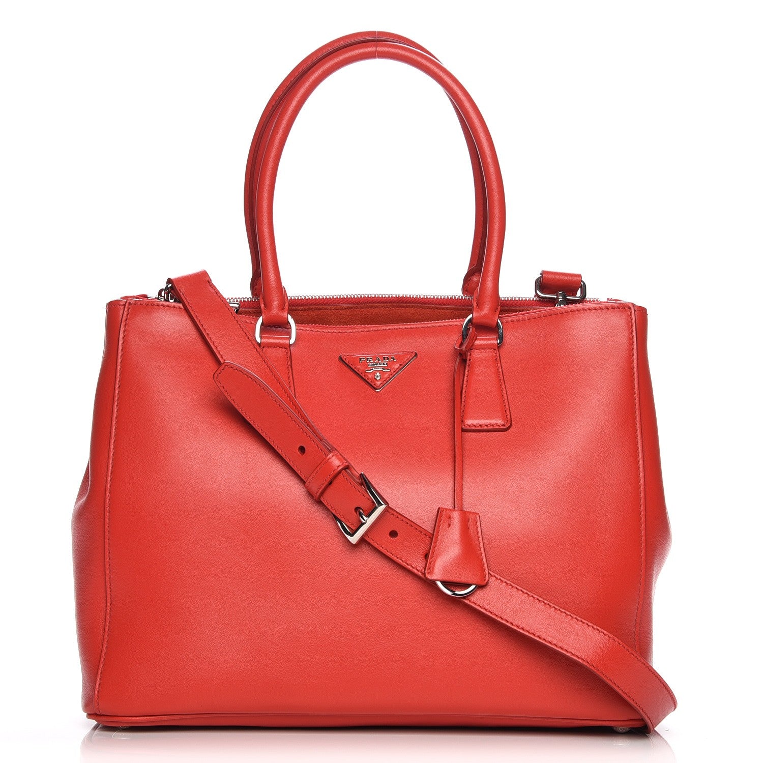 Prada City Calf Large Galleria Double Zip Tote Lacca 1 of 7