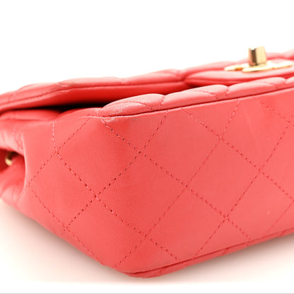 Chanel Lambskin Quilted Mini Rectangular Flap Red 9 of 12