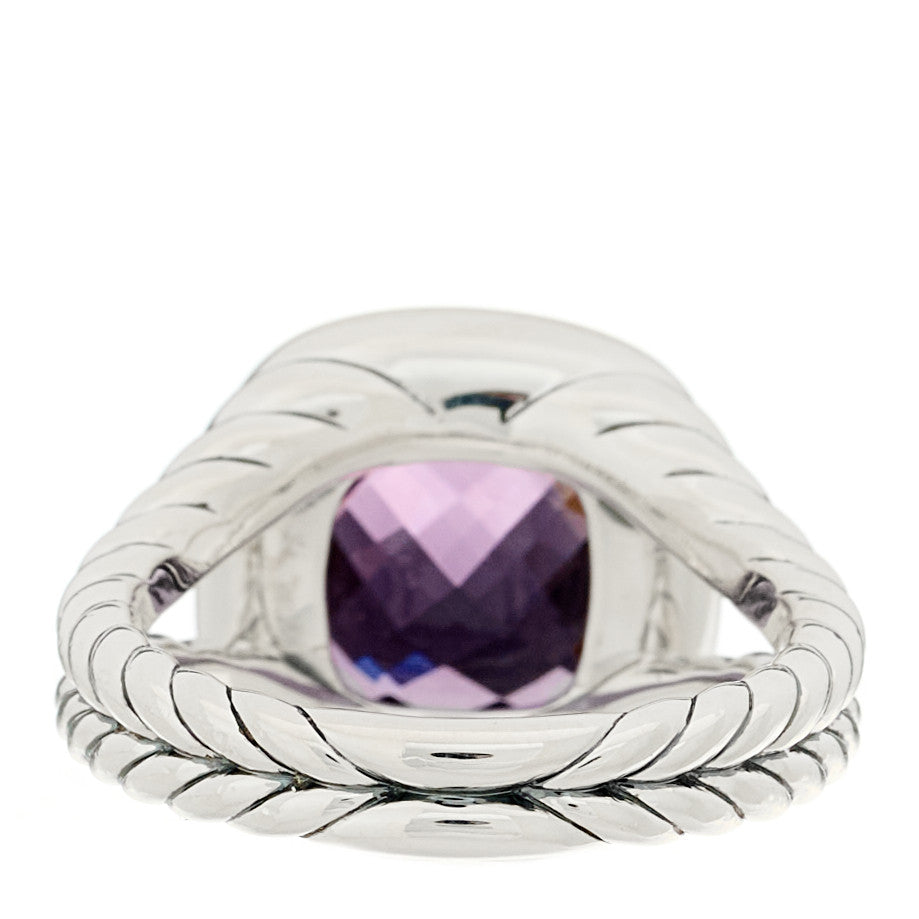 David Yurman Sterling Silver 18K Yellow Gold Amethyst 11mm Albion Ring 57 8 3 of 4