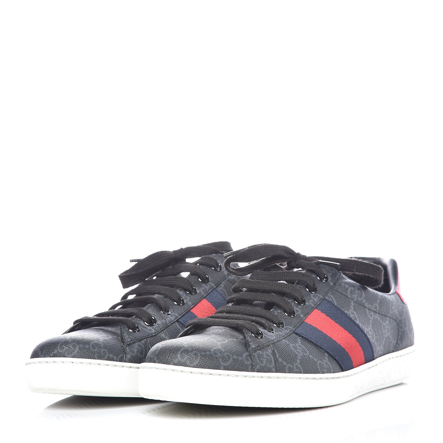 GG Supreme Monogram Ayers Web Mens New Ace Sneakers 9 Black