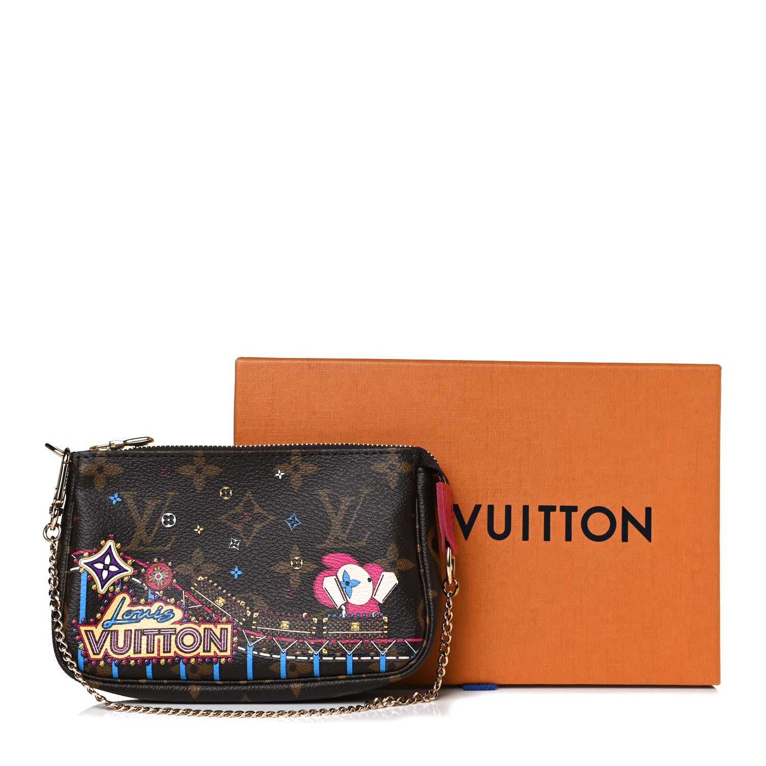 Louis Vuitton Monogram 2020 Christmas Animation Roller Coaster Mini Pochette Accessories Pivoine 9 of 9