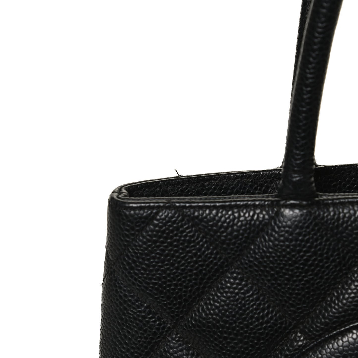 Caviar Quilted Medallion Tote Black
