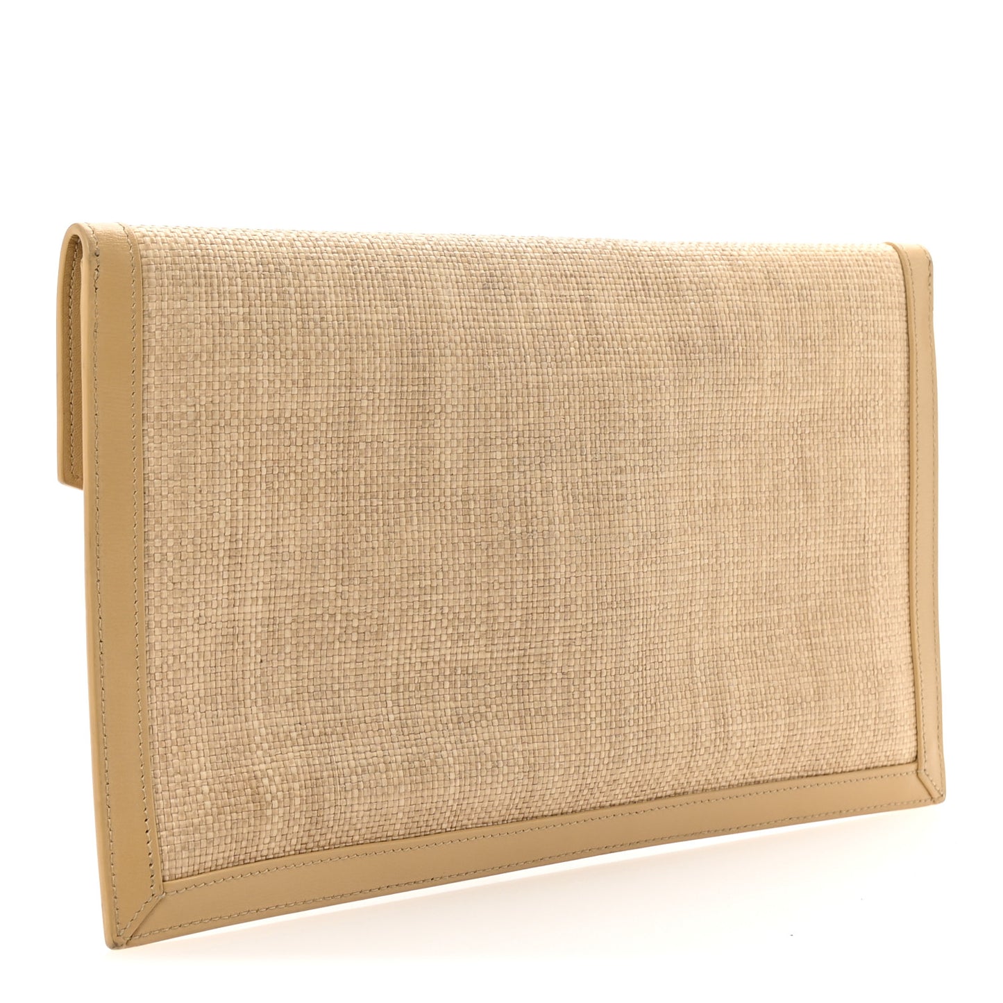 Micro Raffia Uptown Pouch Natural Hay Blush