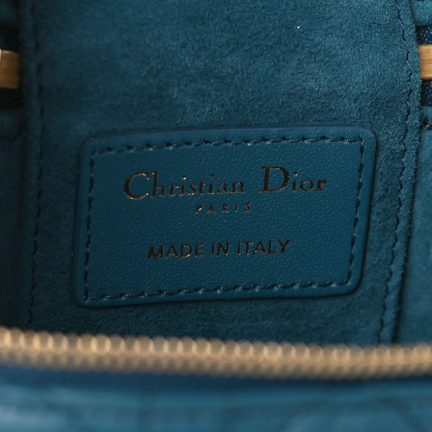 Lambskin Cannage Micro Lady Dior Vanity Case Deep Ocean