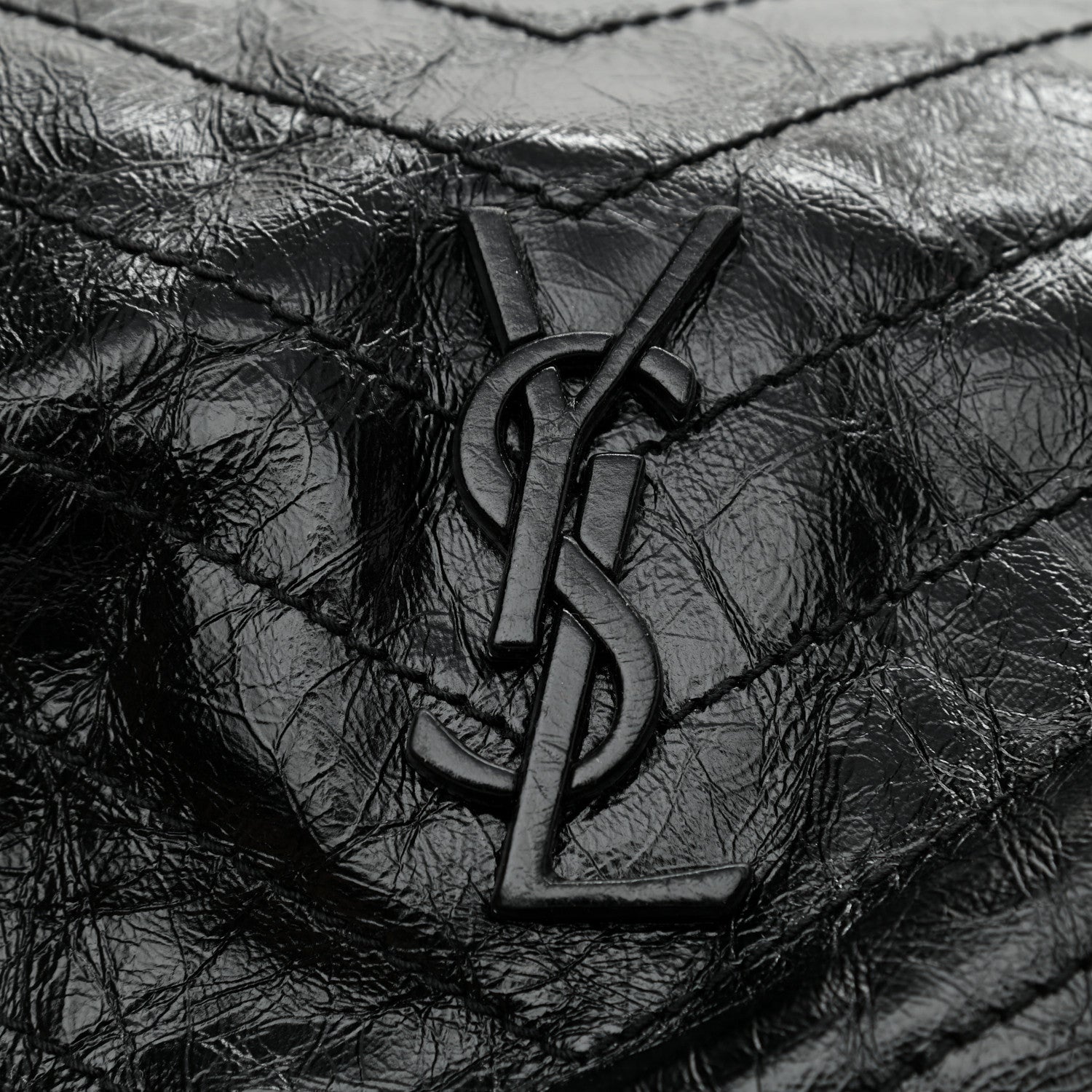 Saint Laurent Crinkled Calfskin Matelasse Monogram Niki Shoulder Bag Black 10 of 10
