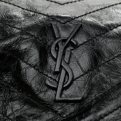 Saint Laurent Crinkled Calfskin Matelasse Monogram Niki Shoulder Bag Black 10 of 10