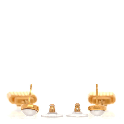 Chanel Crystal Pearl CC Perfume Bottle Chain Drop Earrings Gold 4 of 5