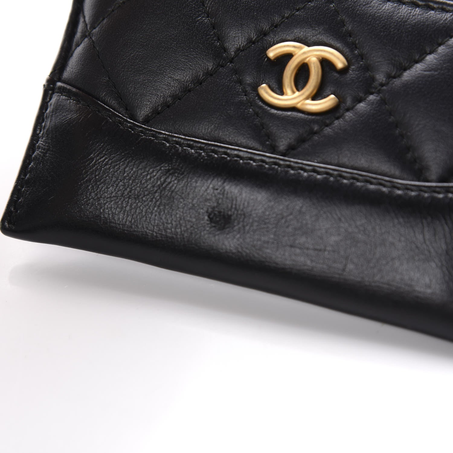 Chanel Aged Calfskin Quilted Gabrielle Card Holder Black 6 of 9