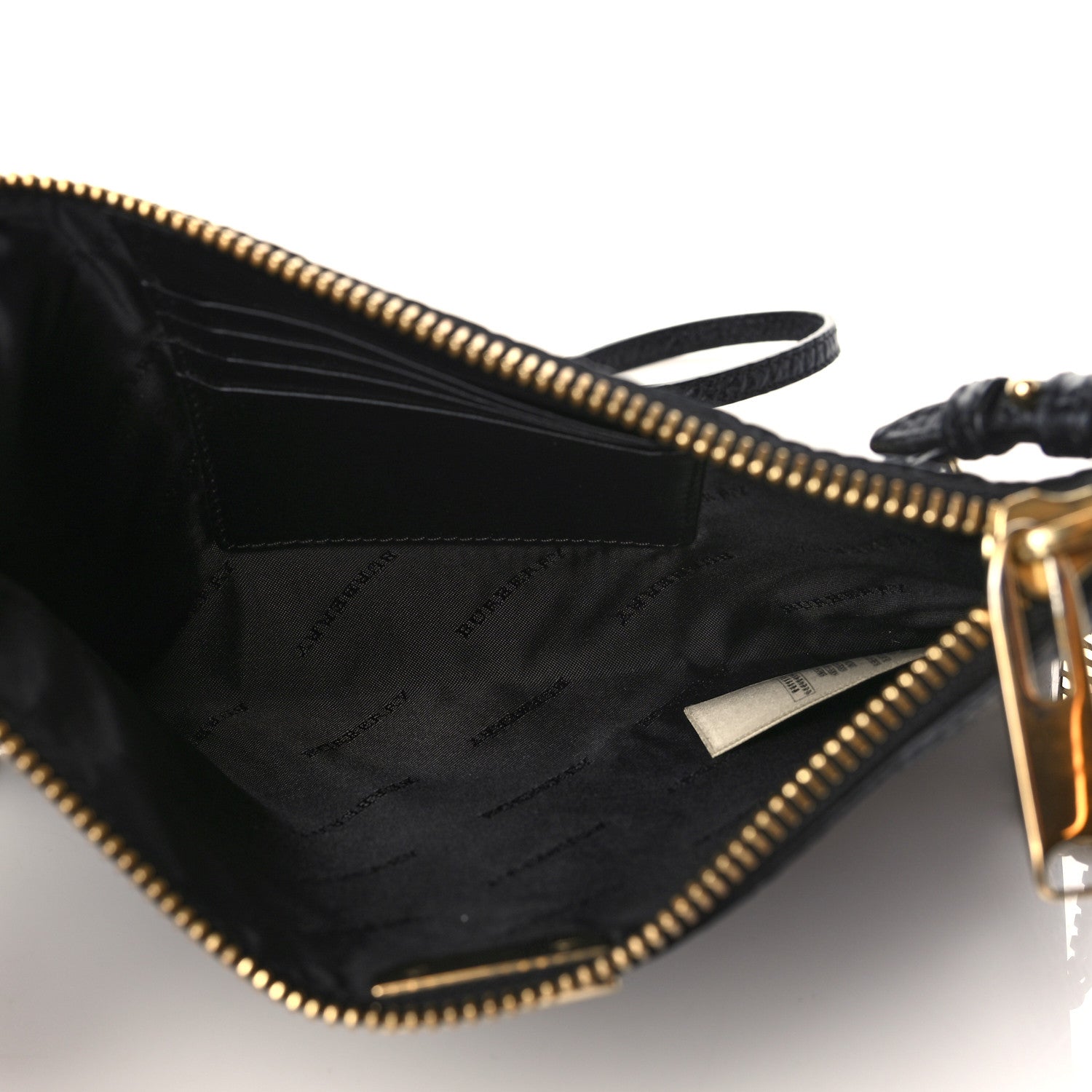 Burberry Signature Grain Calfskin Check Embossed Peyton Crossbody Clutch Bag Black 5 of 9