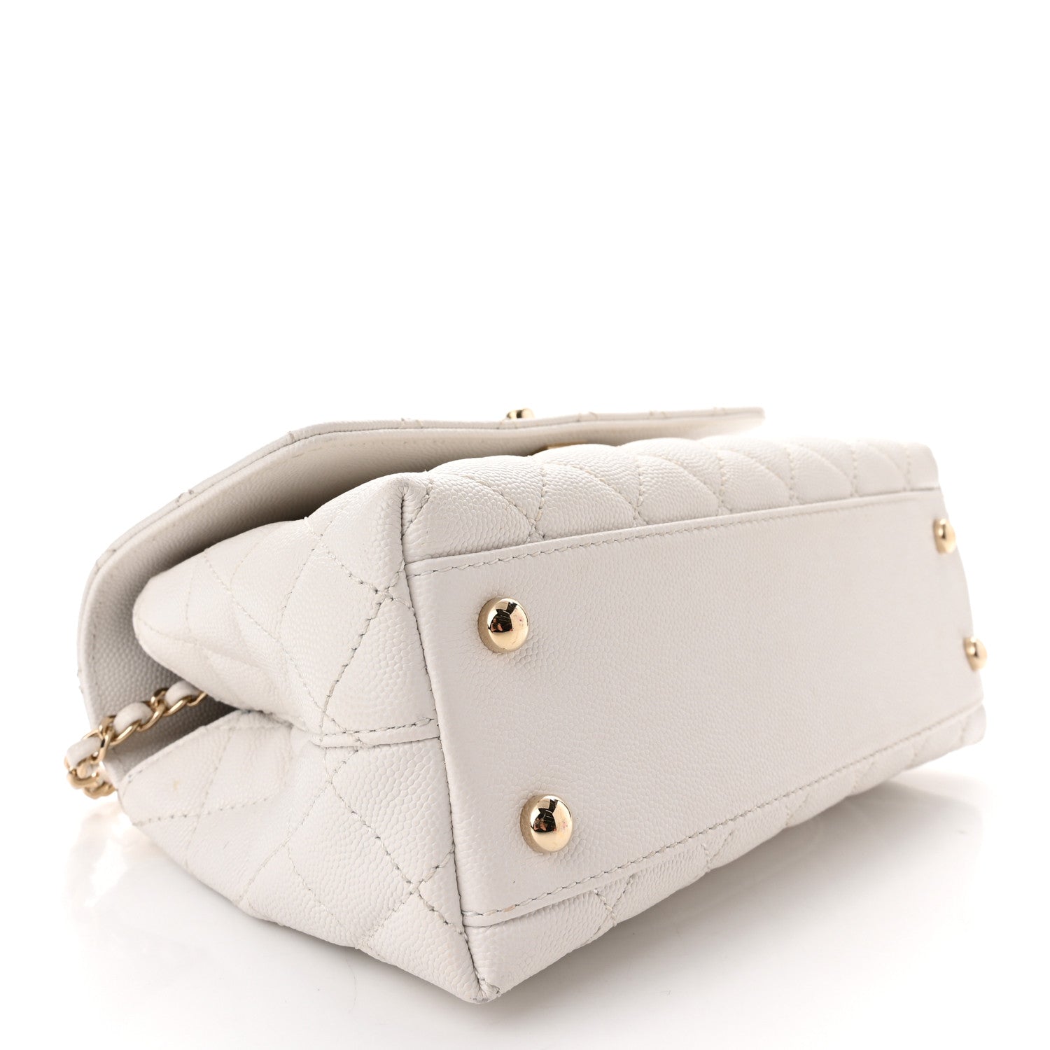 Chanel Caviar Quilted Mini Coco Handle Flap White 7 of 10