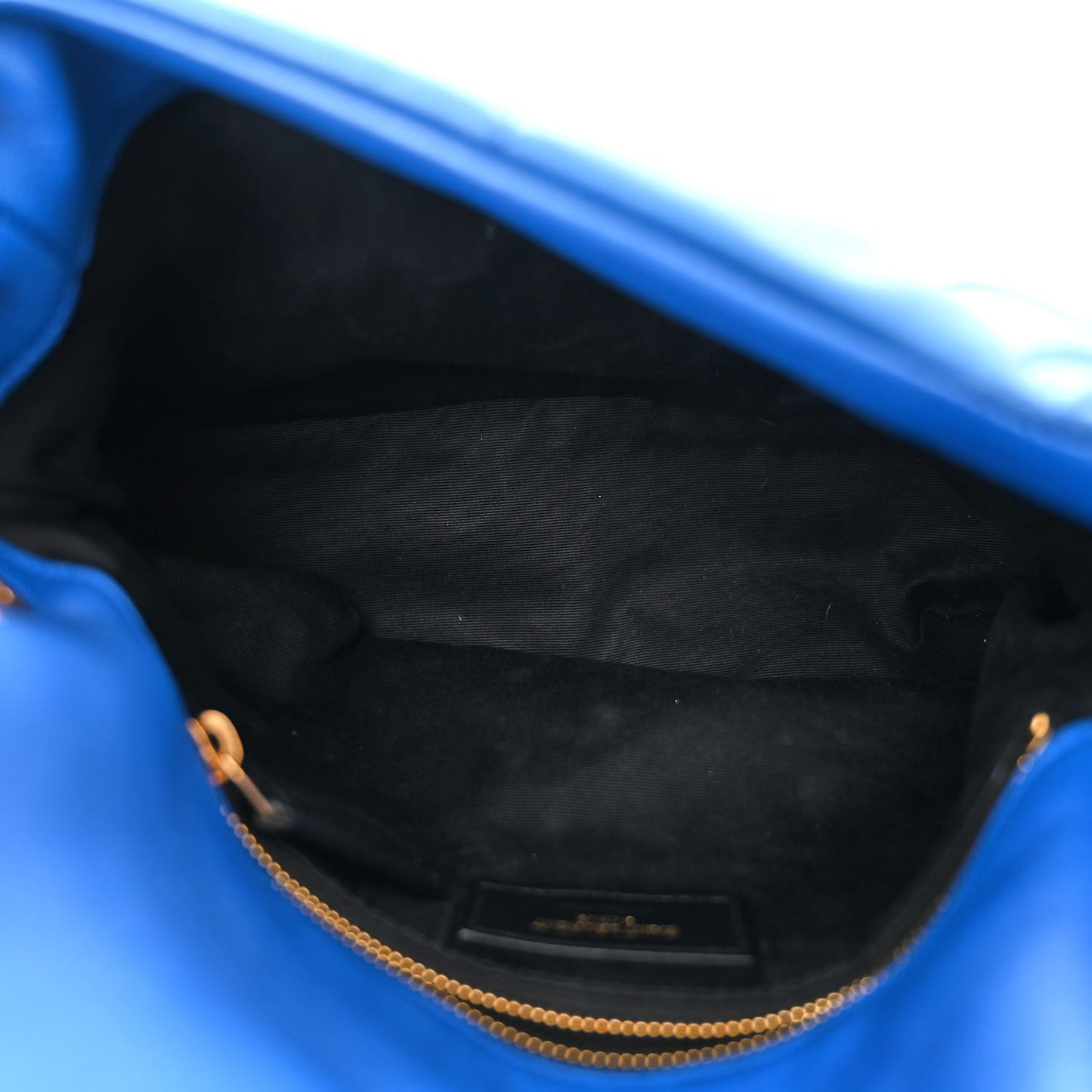 Lambskin Quilted Small Loulou Puffer Monogram Chain Satchel Majorele Blue
