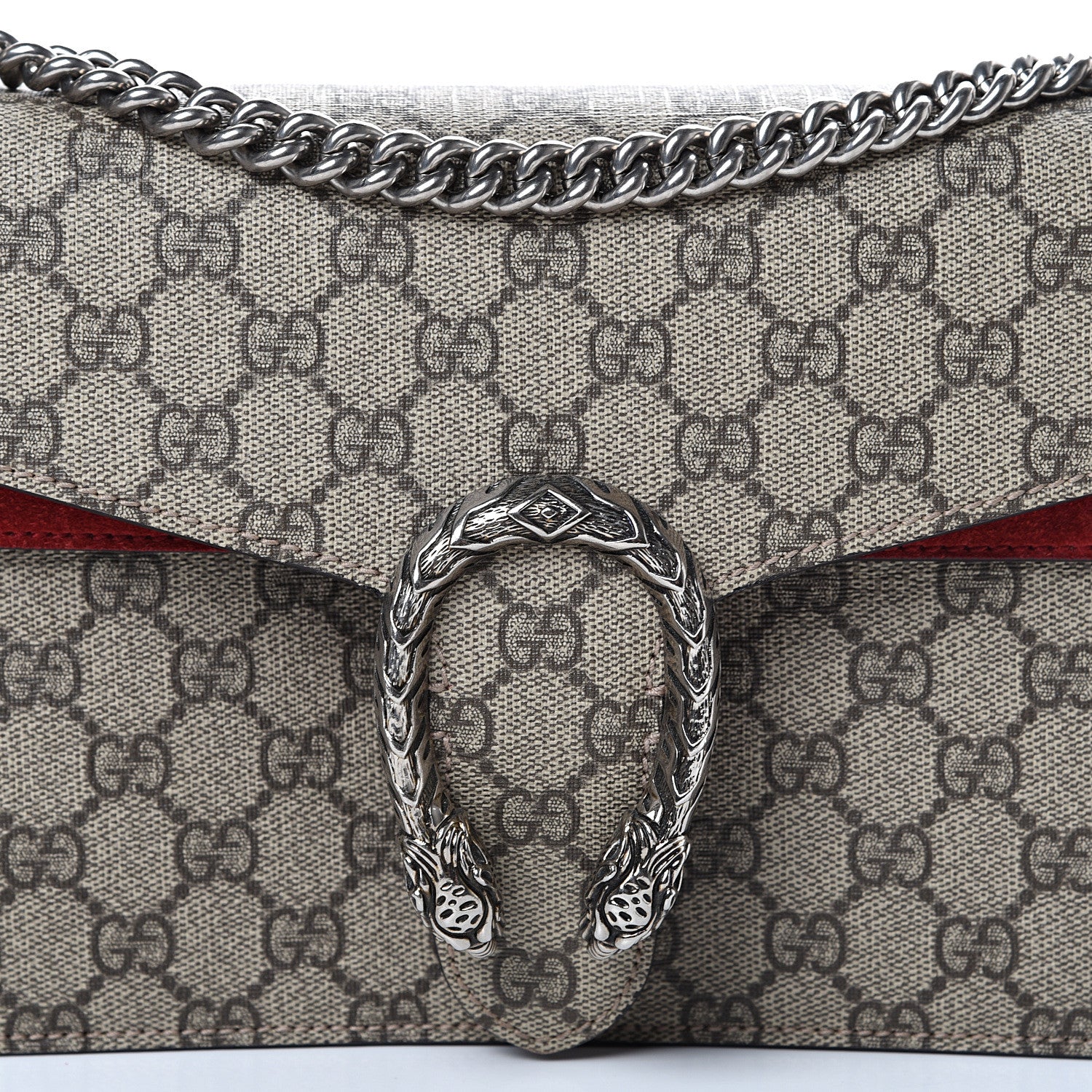 Gucci GG Supreme Monogram Small Dionysus Shoulder Bag Red 12 of 14