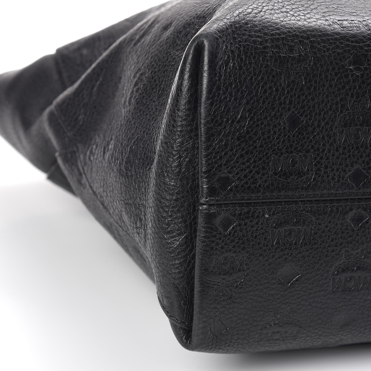MCM Calfskin Ottomar Monogram Medium Klara Shopper Tote Black 14 of 15