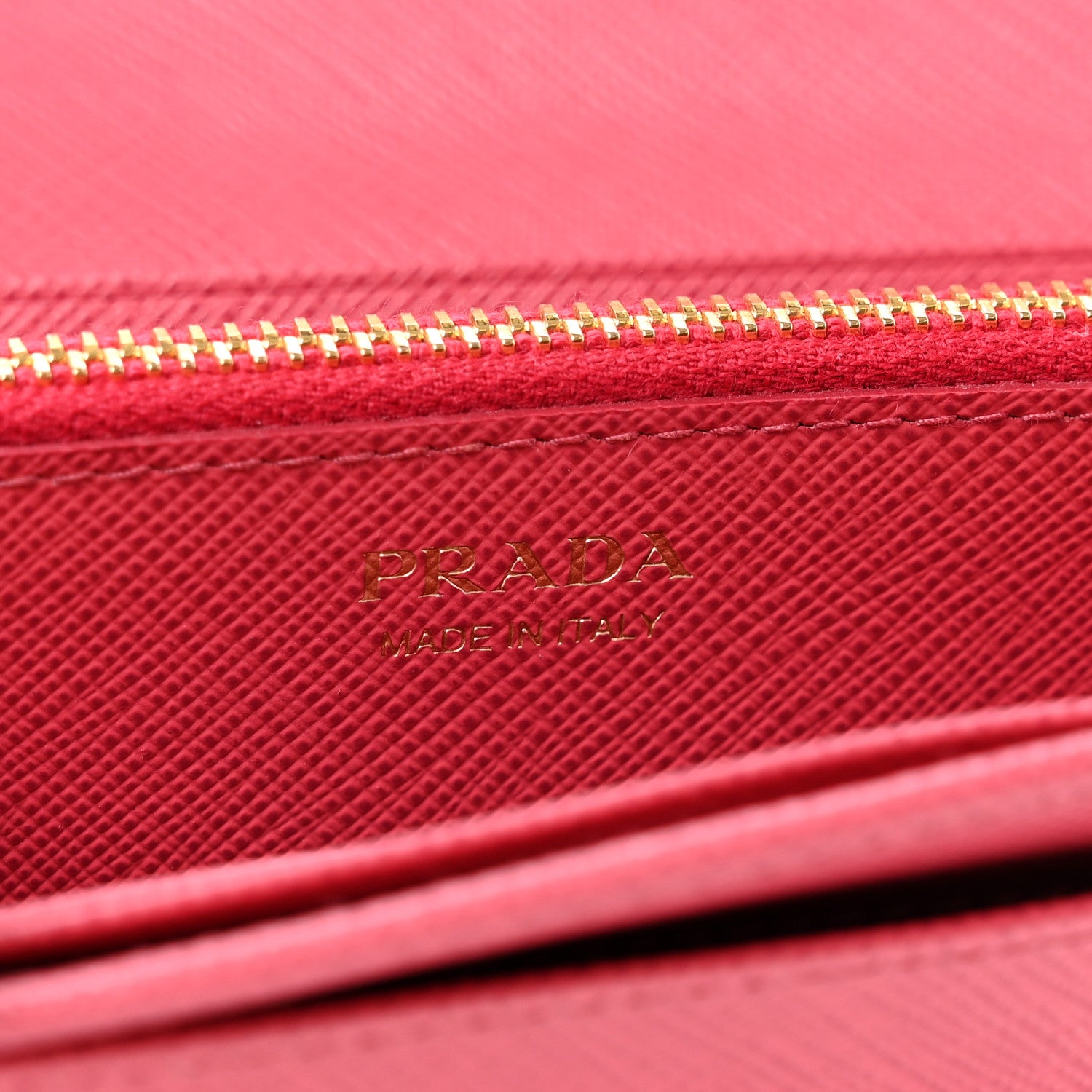 Prada Saffiano Triangle Wristlet Wallet Peonia 6 of 10