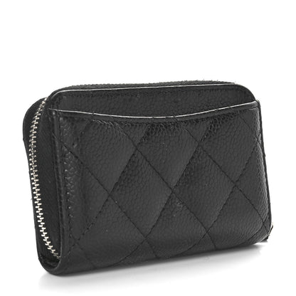 Chanel Caviar Quilted Zip Coin Purse Black 3 of 11