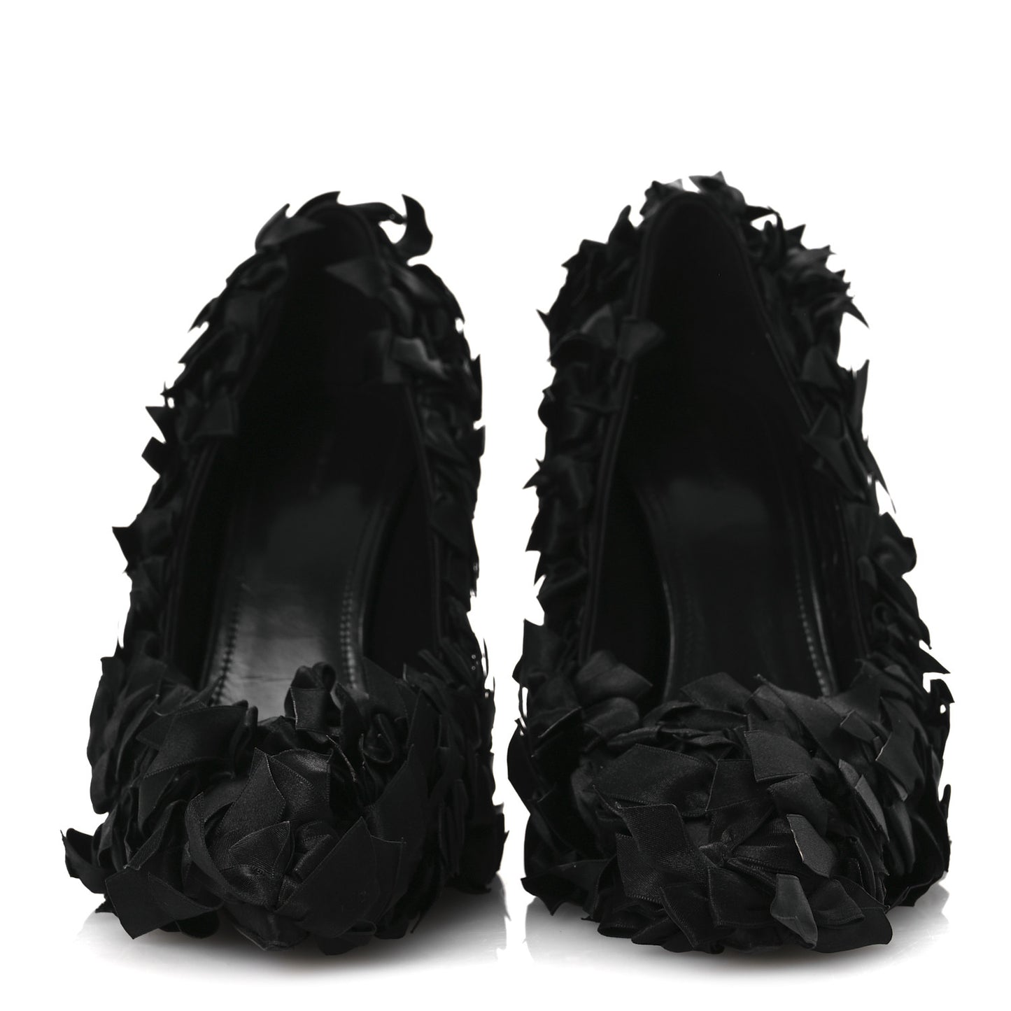 Satin Pointed Marie A Bows All Over 110mm Pumps 40 Black