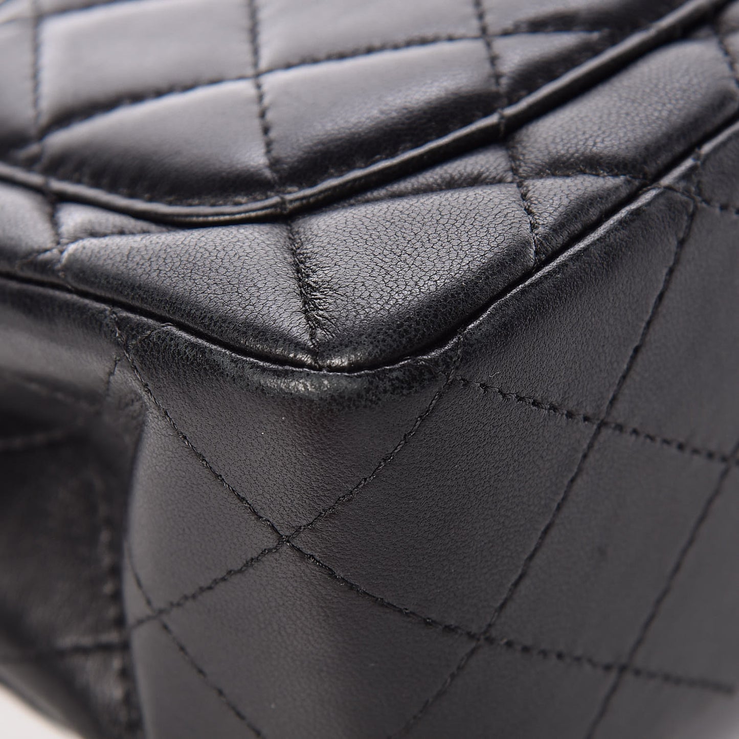Lambskin Quilted Mini Square Flap Black