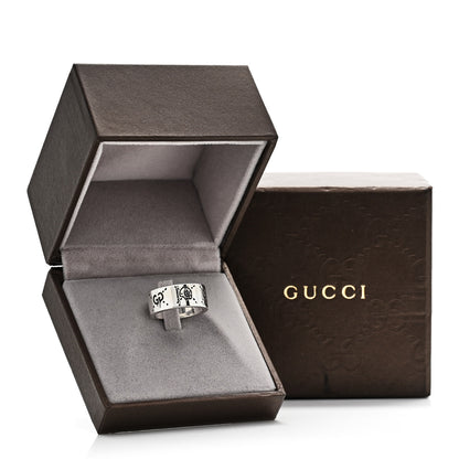 Gucci Sterling Silver GucciGhost Hamlet Skull Band Ring 53 6.5 7 of 7