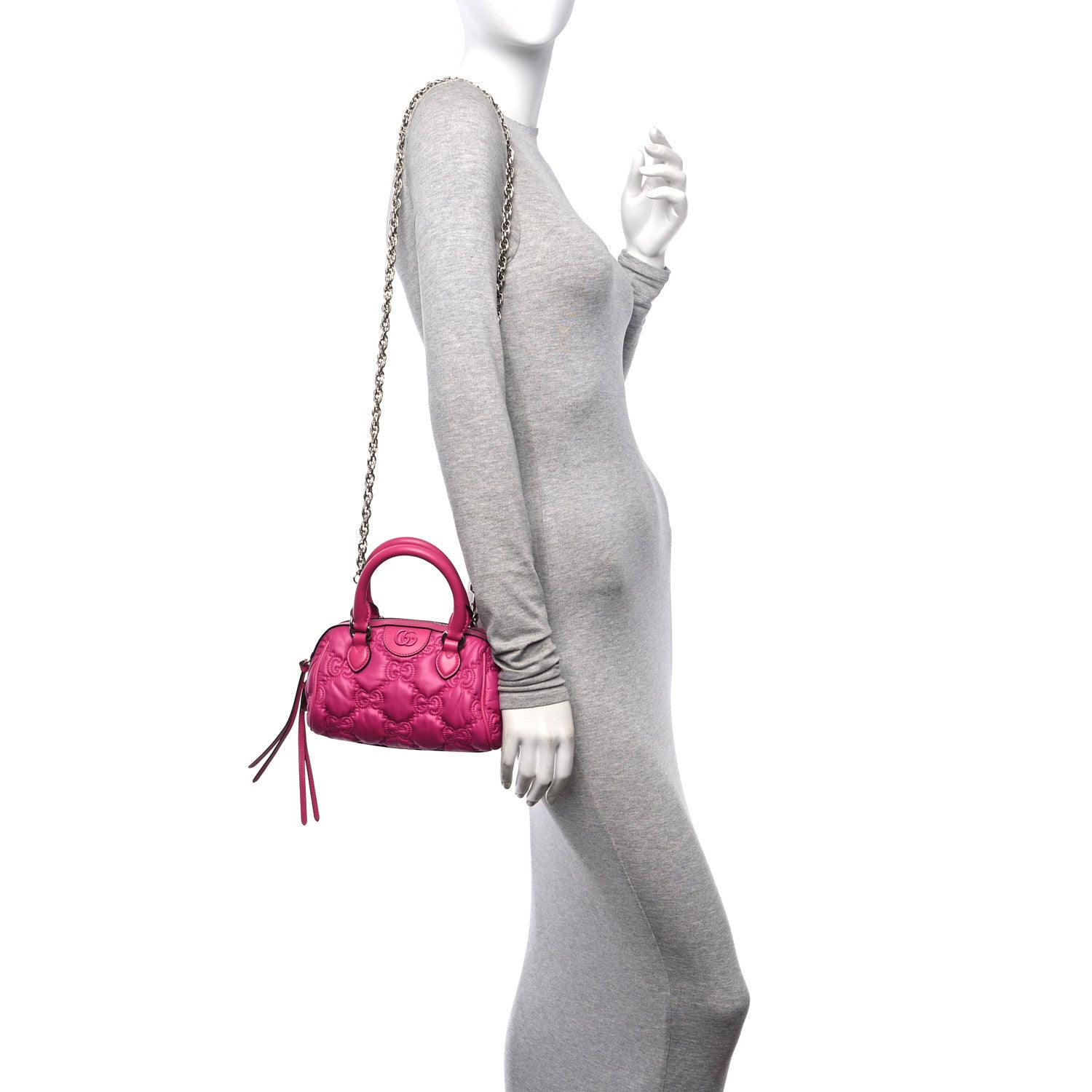 Gucci Nylon Calfskin Enamel GG Matelasse Mini Bowler Bag Lovely 2 of 10