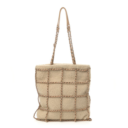 Chanel Shearling Small Shopping Chain Bag Beige 1 of 12