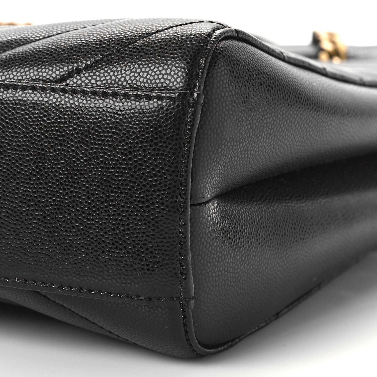 Saint Laurent Grain De Poudre Matelasse Chevron Medium Tribeca Shopping Bag Black 9 of 10