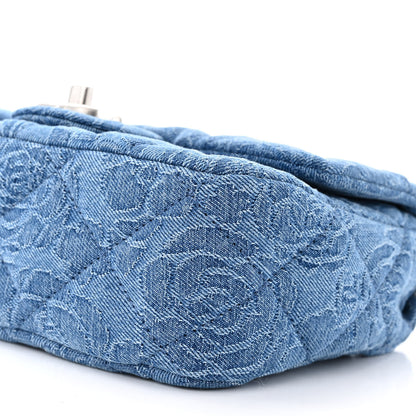 Chanel Denim Quilted Camellia Sweetheart Mini Flap Blue 10 of 11