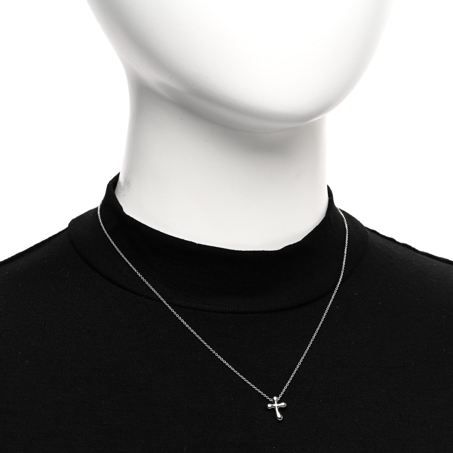 Tiffany Platinum 12mm Elsa Peretti Cross Pendant Necklace 2 of 5