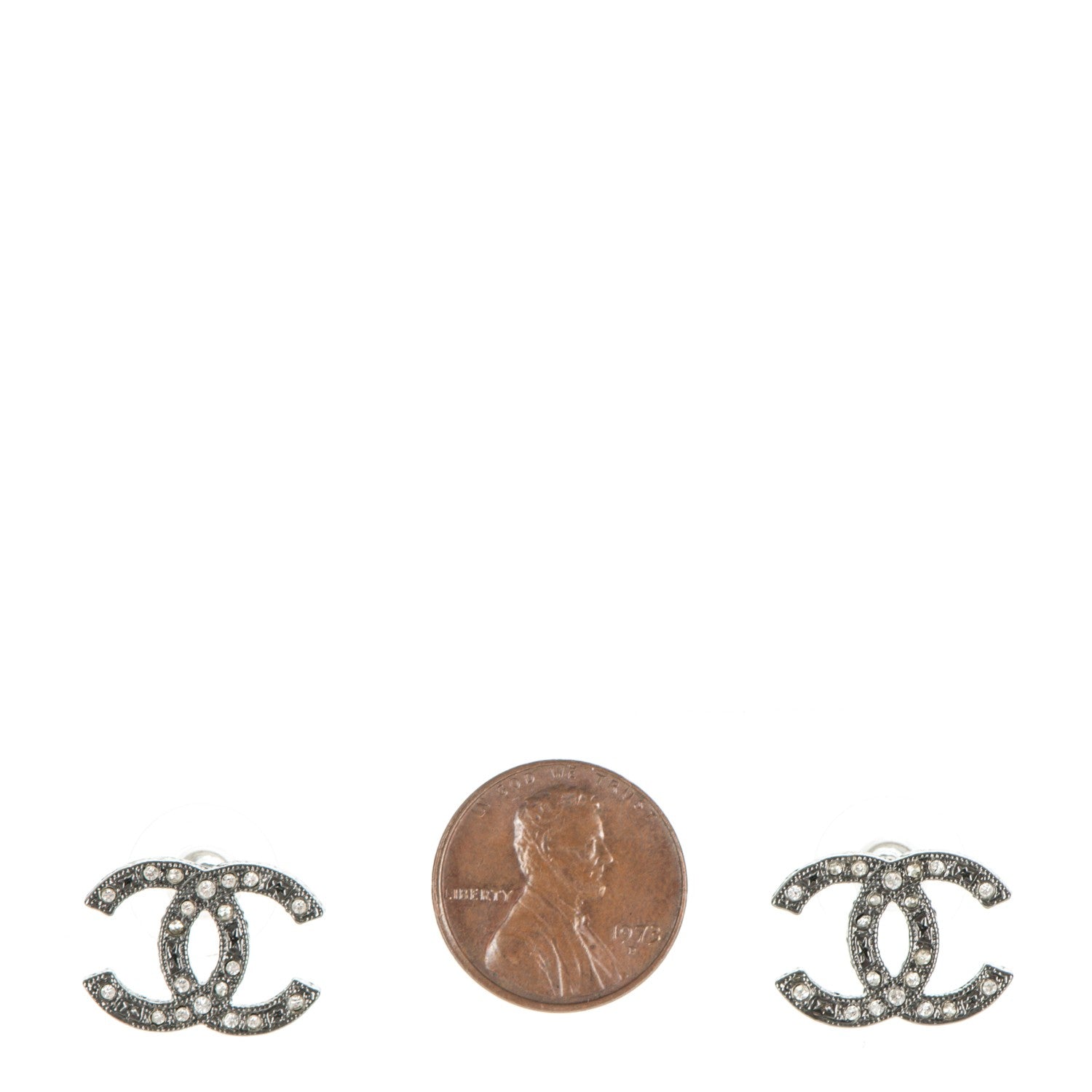 Chanel Ruthenium Crystal CC Earrings 2 of 5