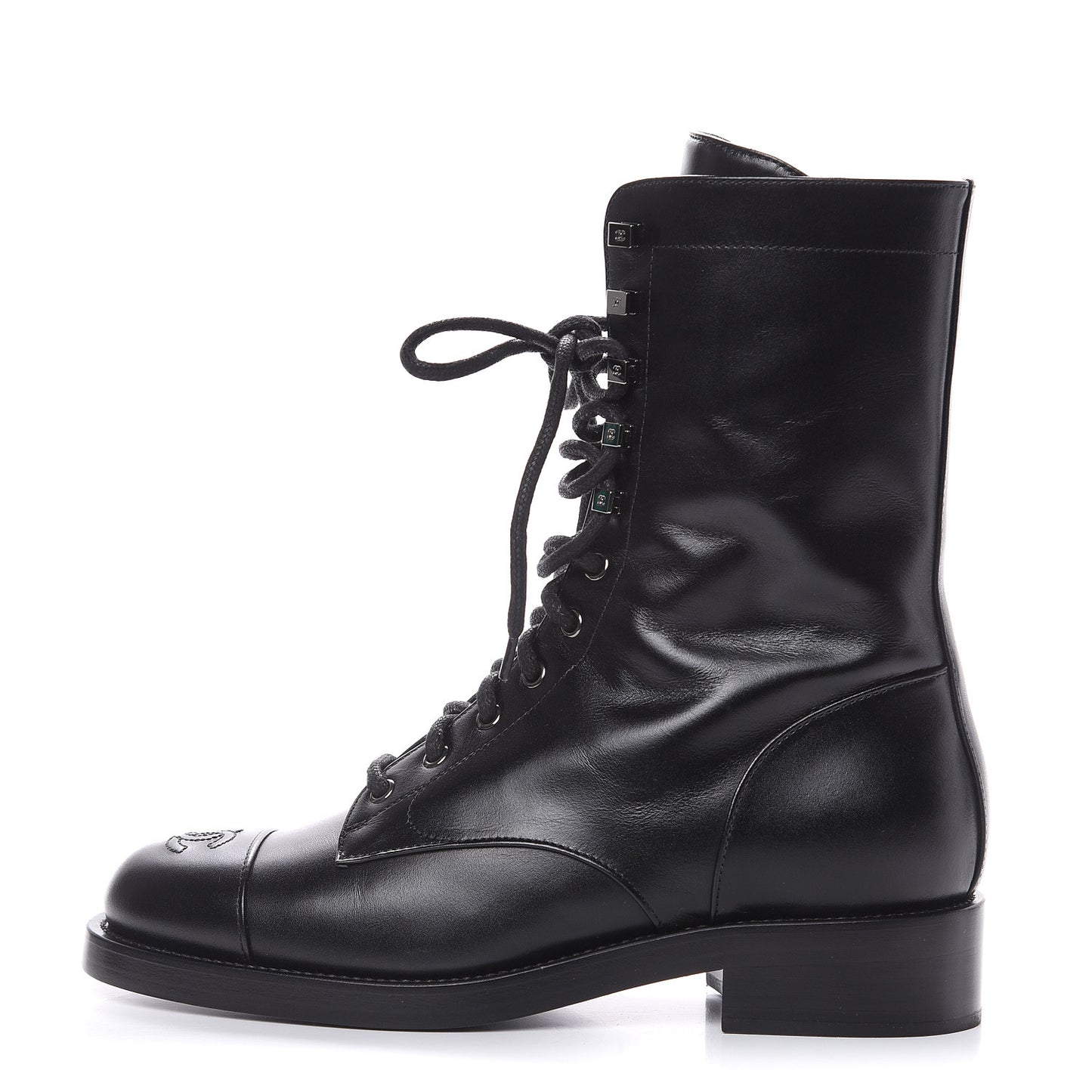 Calfskin CC Combat Boots 40 Black
