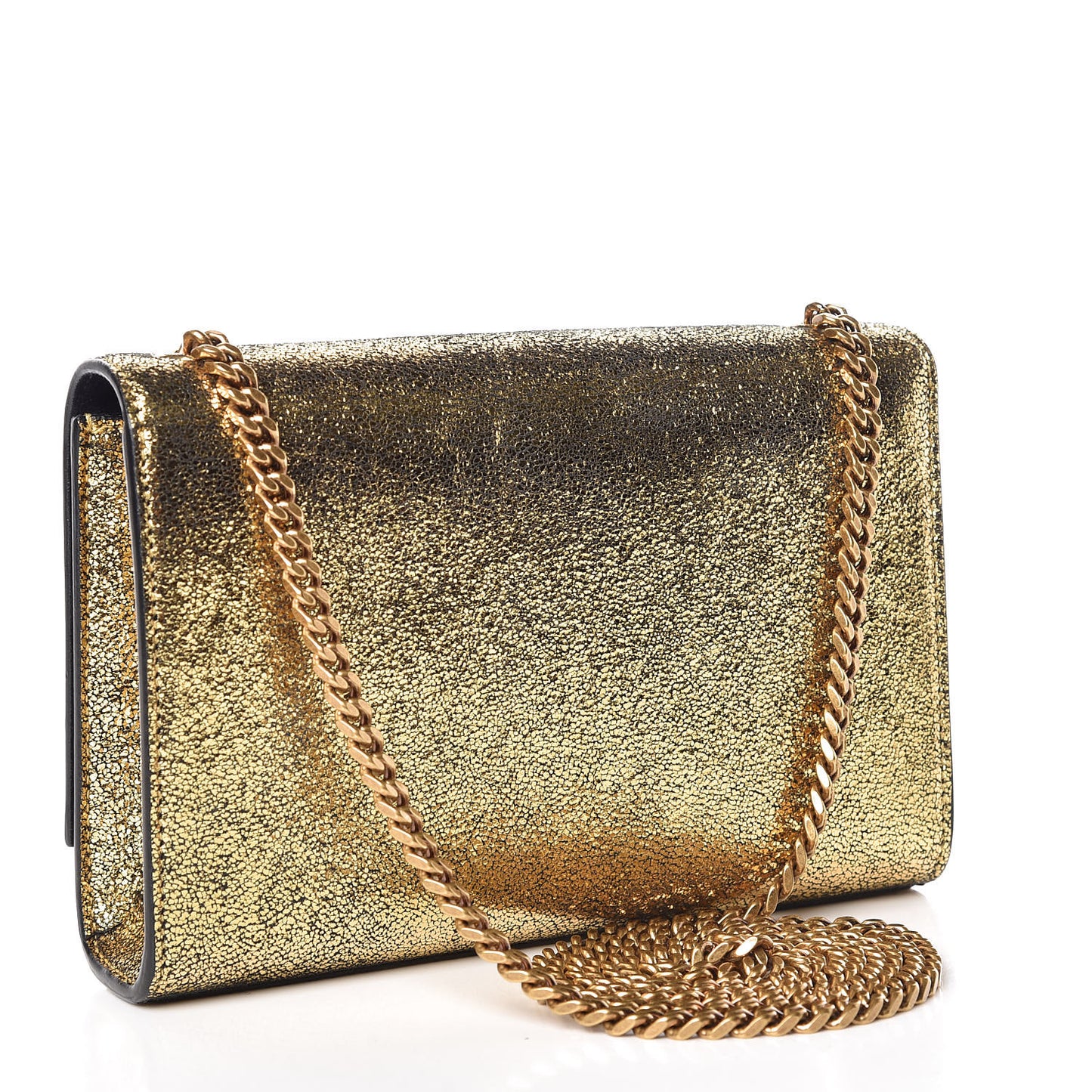 Metallic Calfskin Small Classic Monogram Kate Satchel Oro