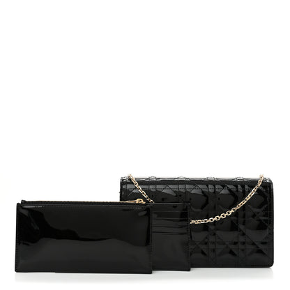 Christian Dior Patent Cannage Lady Dior Pouch Black 3 of 13