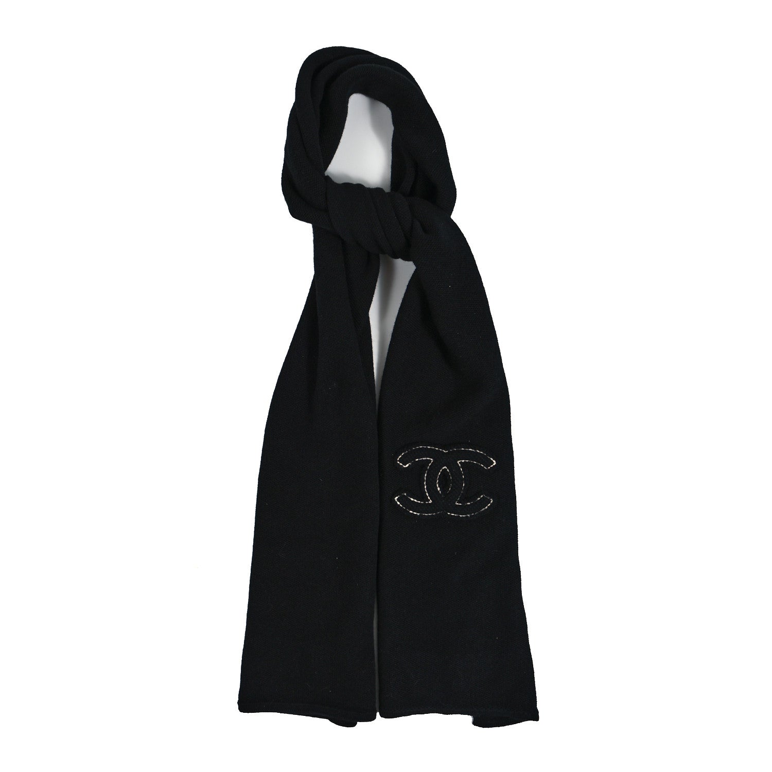Chanel Cashmere CC Scarf Black 1 of 4
