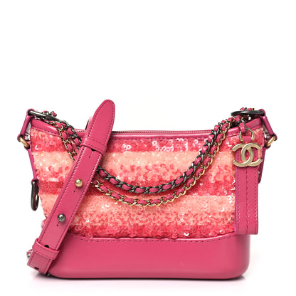Chanel Sequin Calfskin Small Gabrielle Hobo Pink 1 of 9