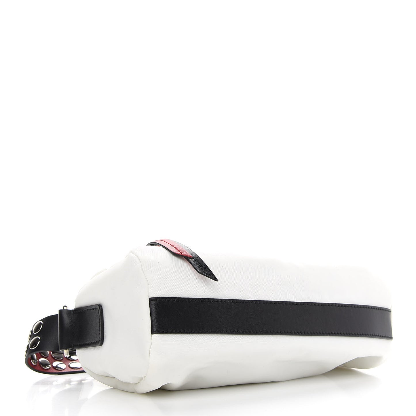 Tessuto Nylon Studded New Vela Shoulder Bag White Fuoco
