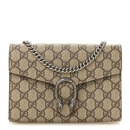 Gucci GG Supreme Monogram Mini Dionysus Chain Wallet Beige Taupe 1 of 14