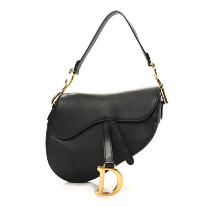 Christian Dior Grained Calfskin Saddle Bag Black 1 of 9