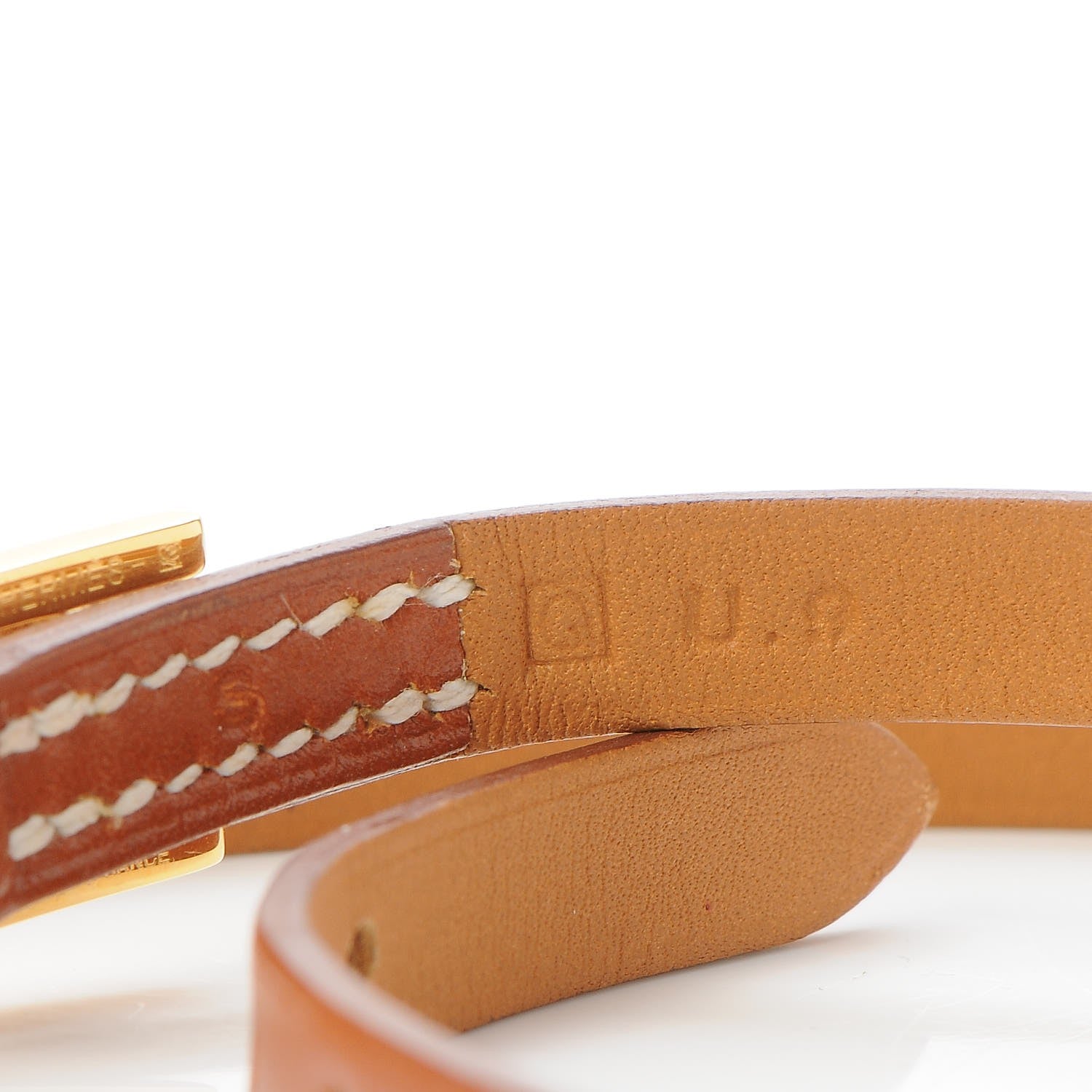 Hermes Barenia Hapi 3 MM Triple Tour Bracelet S Fauve 5 of 7