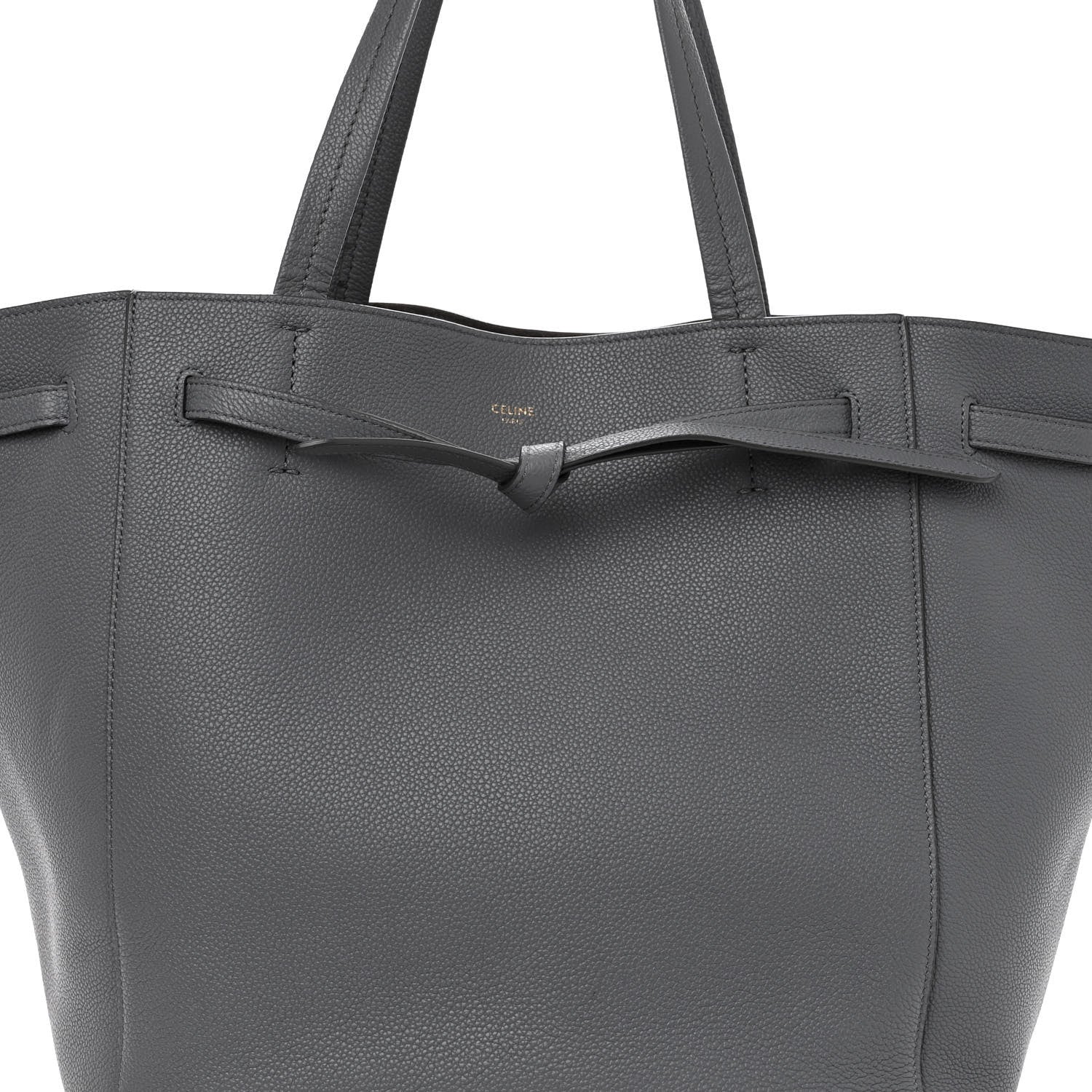 Celine Soft Grained Calfskin Small Belt Cabas Phantom Medium Grey 7 of 10