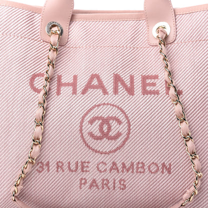 Chanel Mixed Fibers Calfskin Medium Deauville Tote Pink 10 of 10
