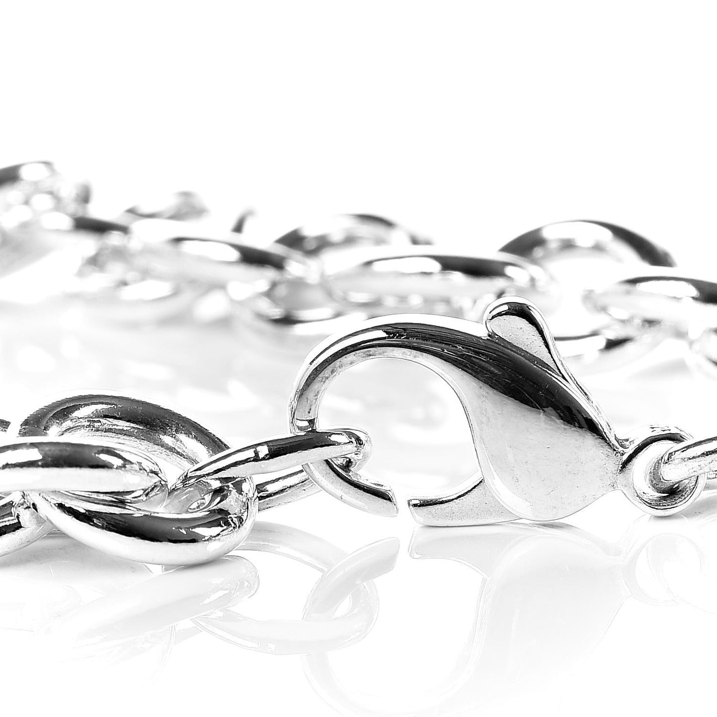 Sterling Silver Heart Tag Charm Bracelet