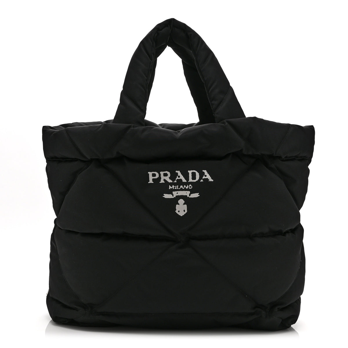 Prada Re-Nylon Triangle Padded Logo Tote Black 1 of 10